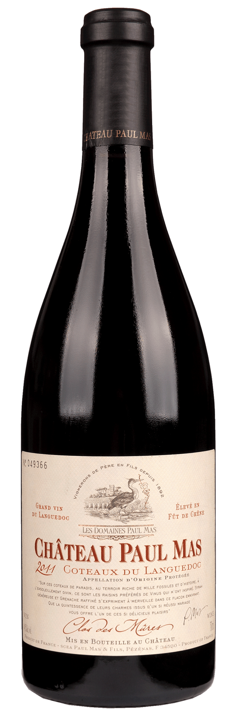 Chateau Paul Mas Clos des Mures Languedoc Rouge